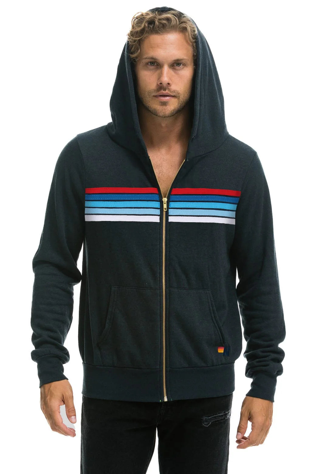 Stripe America Zip - Charcoal