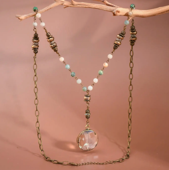 Linda Beaded Crystal Necklace