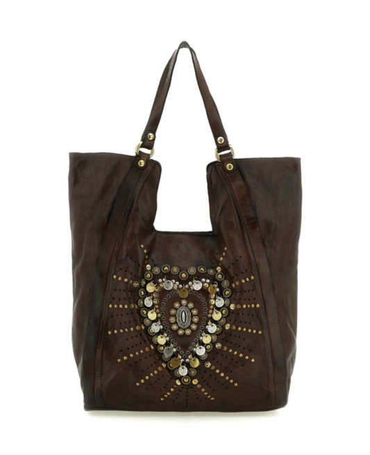 Camelia Shopping Tote - Brown