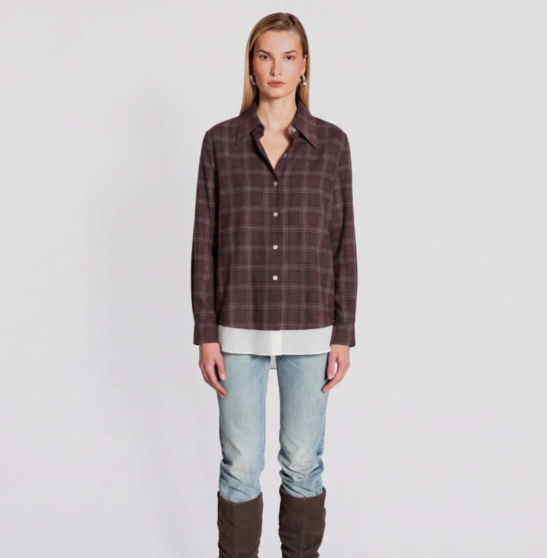 Europa Plaid Layered Top - Huckleberry