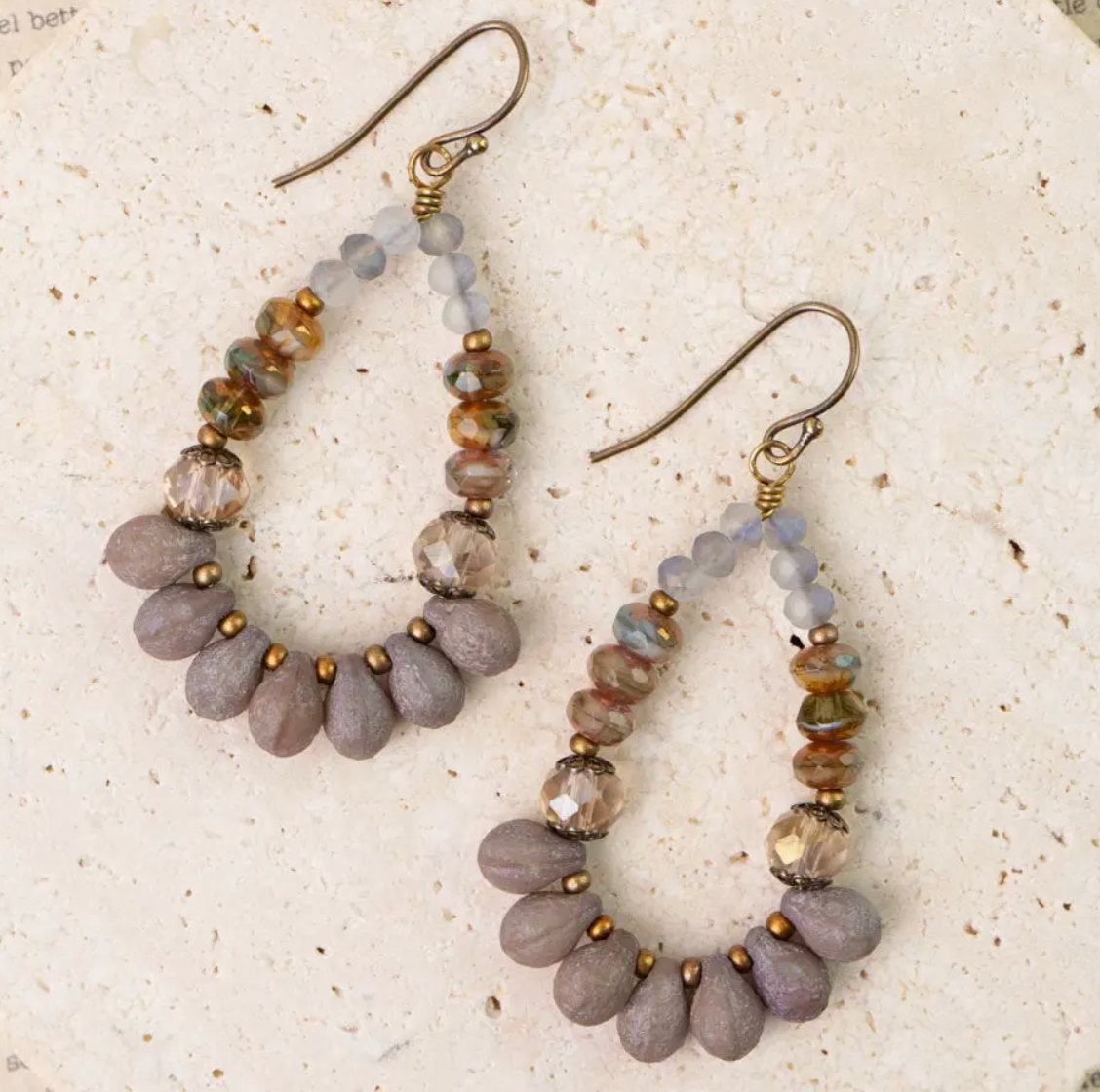 Copper Crystal Earrings