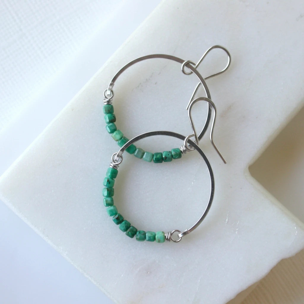 Turquoise Round Hoop Earrings