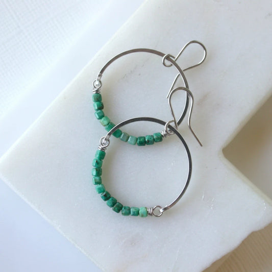 Turquoise Round Hoop Earrings