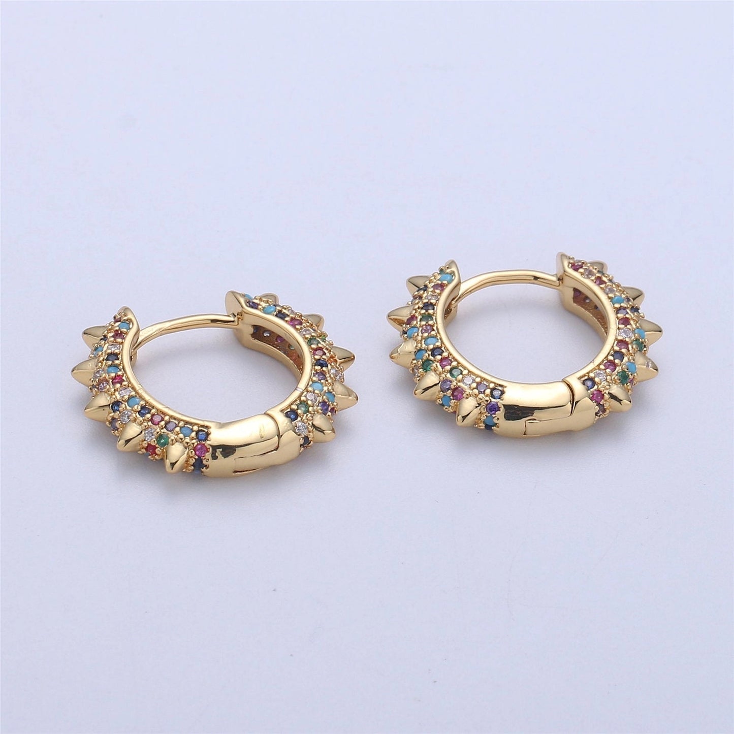 Micro Pave Spike Huggies