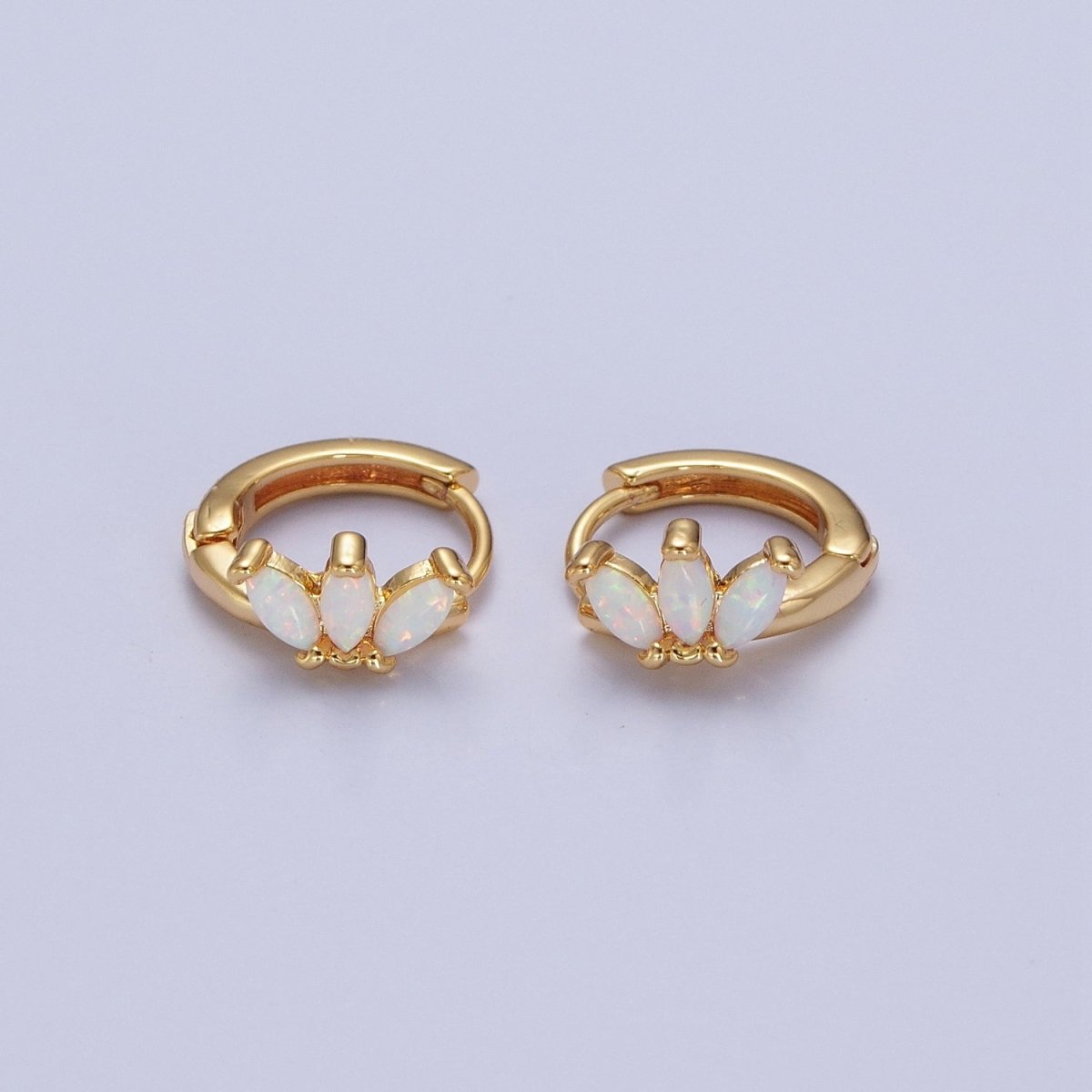 Opal Triple Marquise Huggies