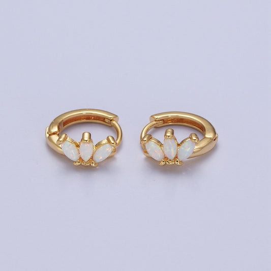 Opal Triple Marquise Huggies