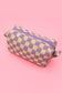 Checkered Cosmetic Makeup Pouch