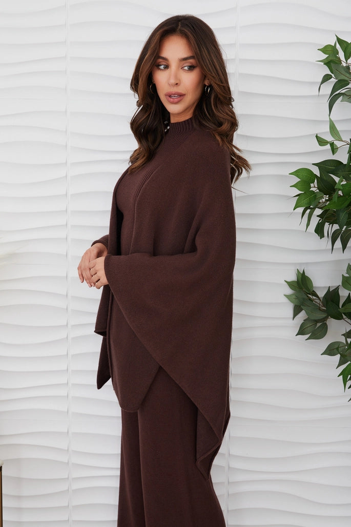 Knit Dolman Cardigan - Chocolate