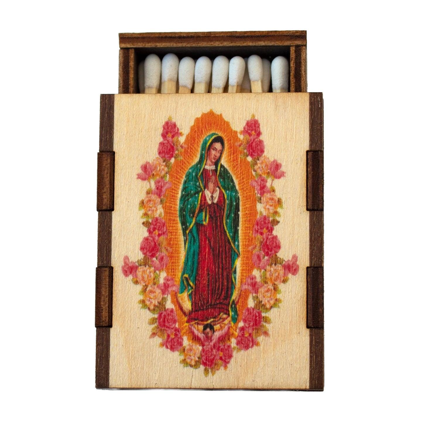 Virgin Mary Wooden Matchbox