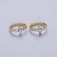 Cubic Zirconia Cross Huggies