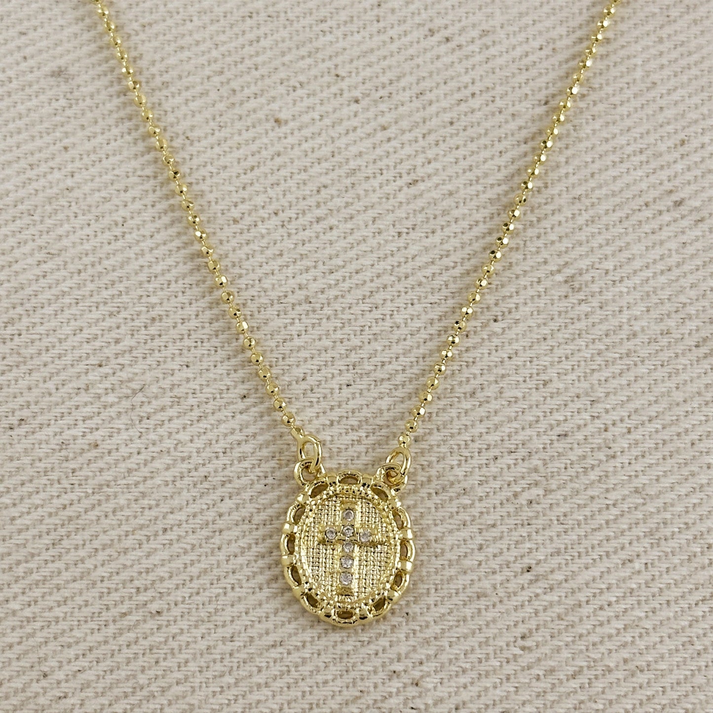 Cross Plate Scapular Necklace