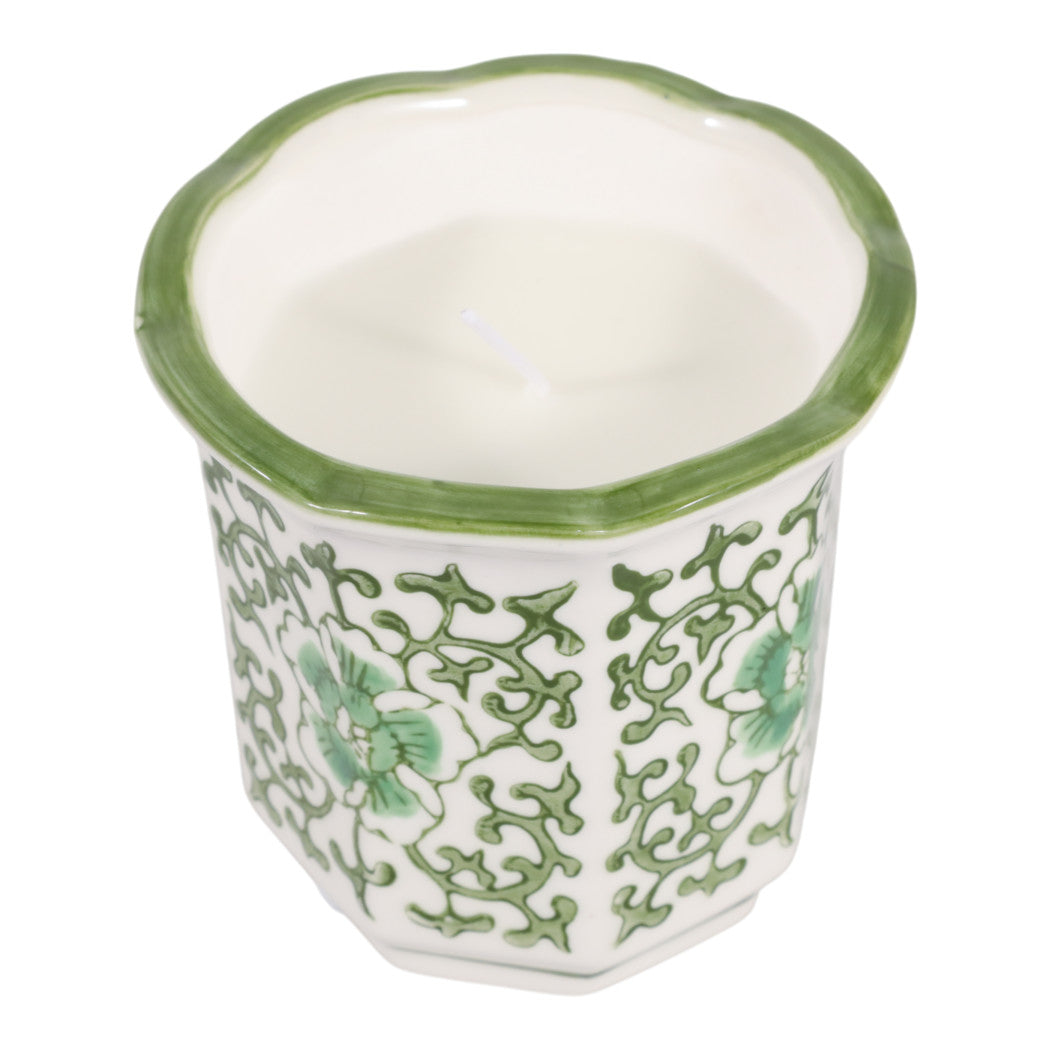 Plumeria Green Scallop Candle