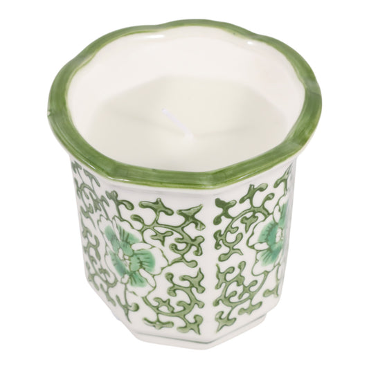 Plumeria Green Scallop Candle