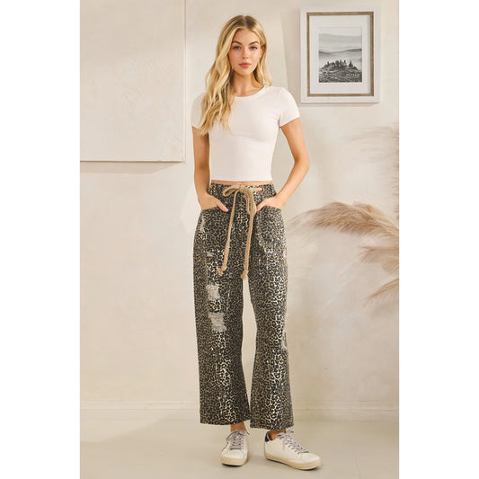 Distressed Leopard Pant