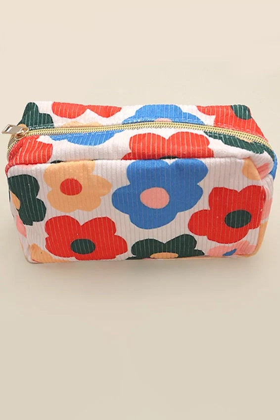 Checkered Cosmetic Makeup Pouch