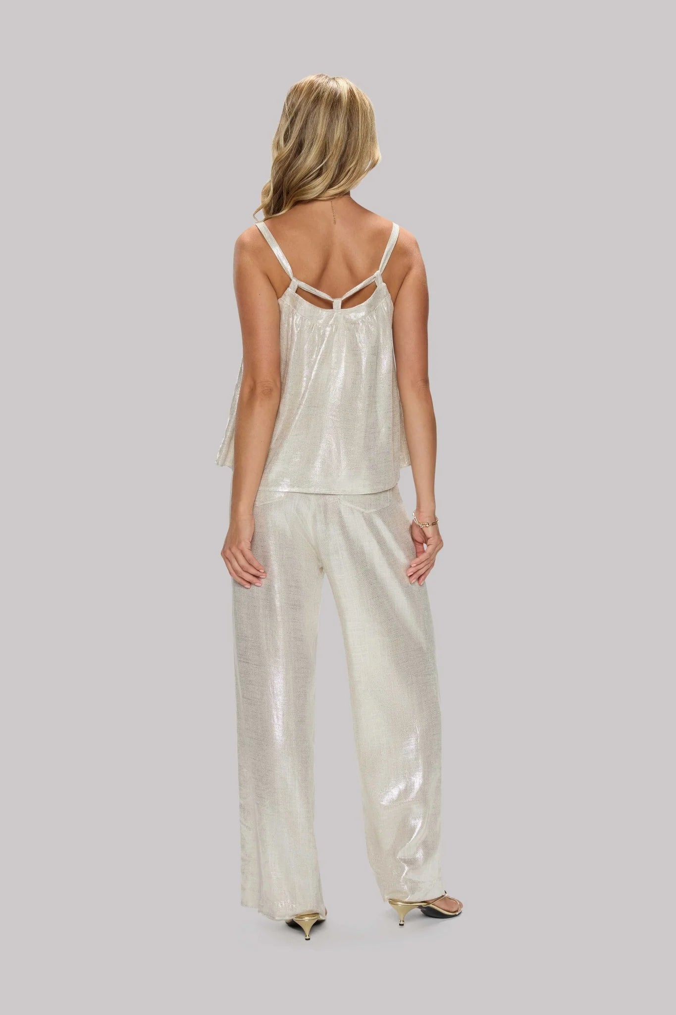 Metallic Linen Top
