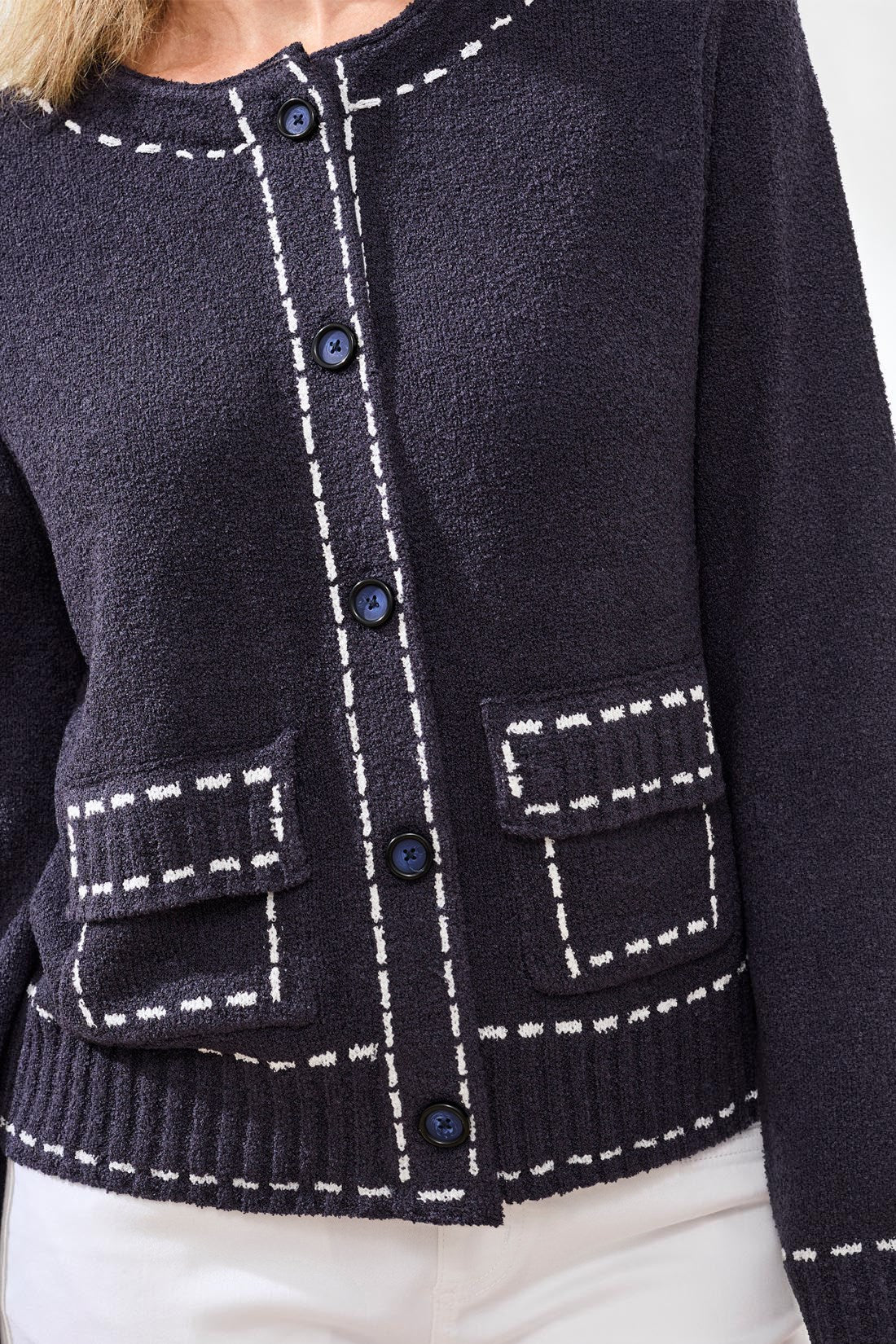 Contrast Stitch Cardigan
