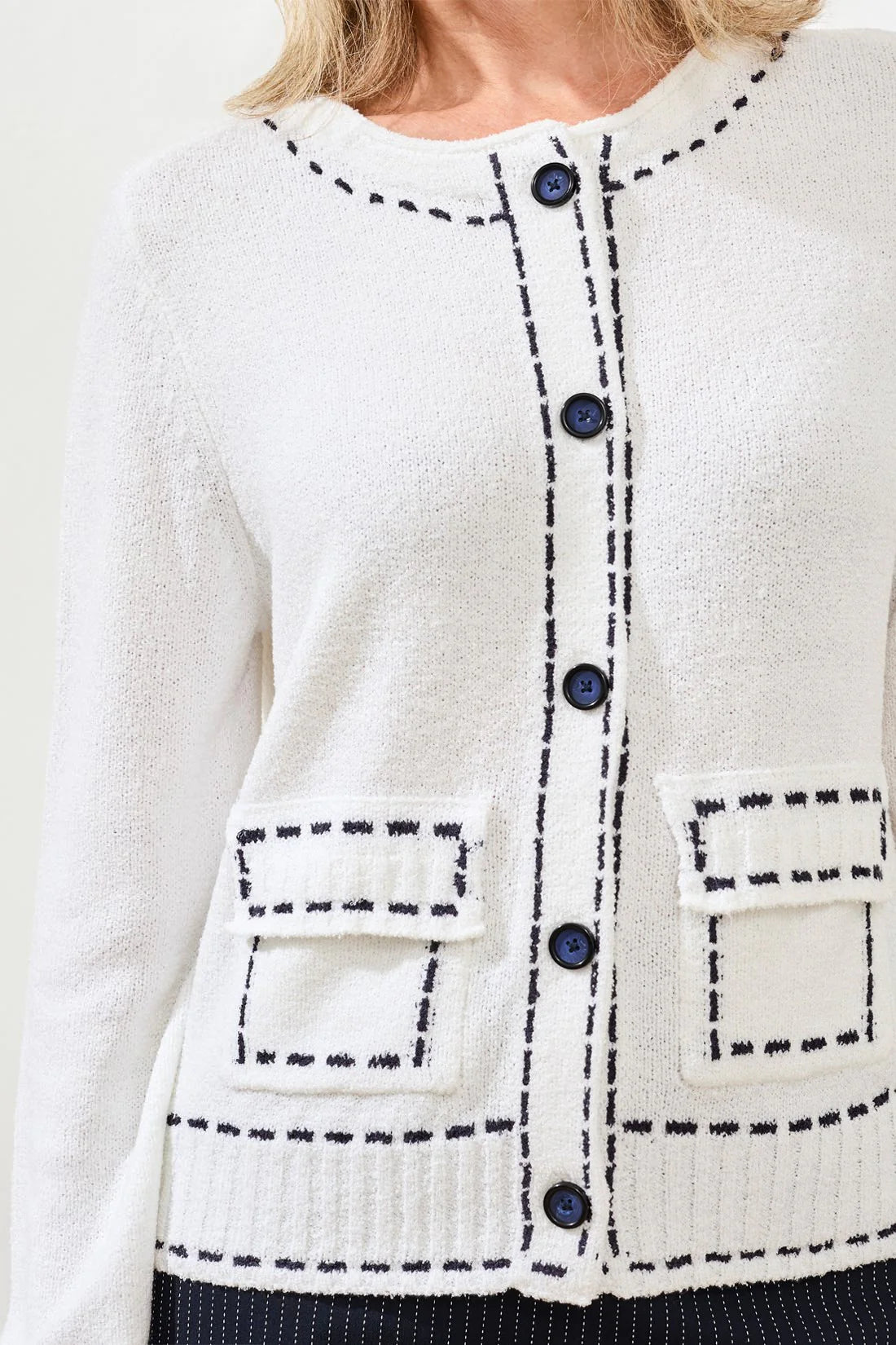 Contrast Stitch Cardigan