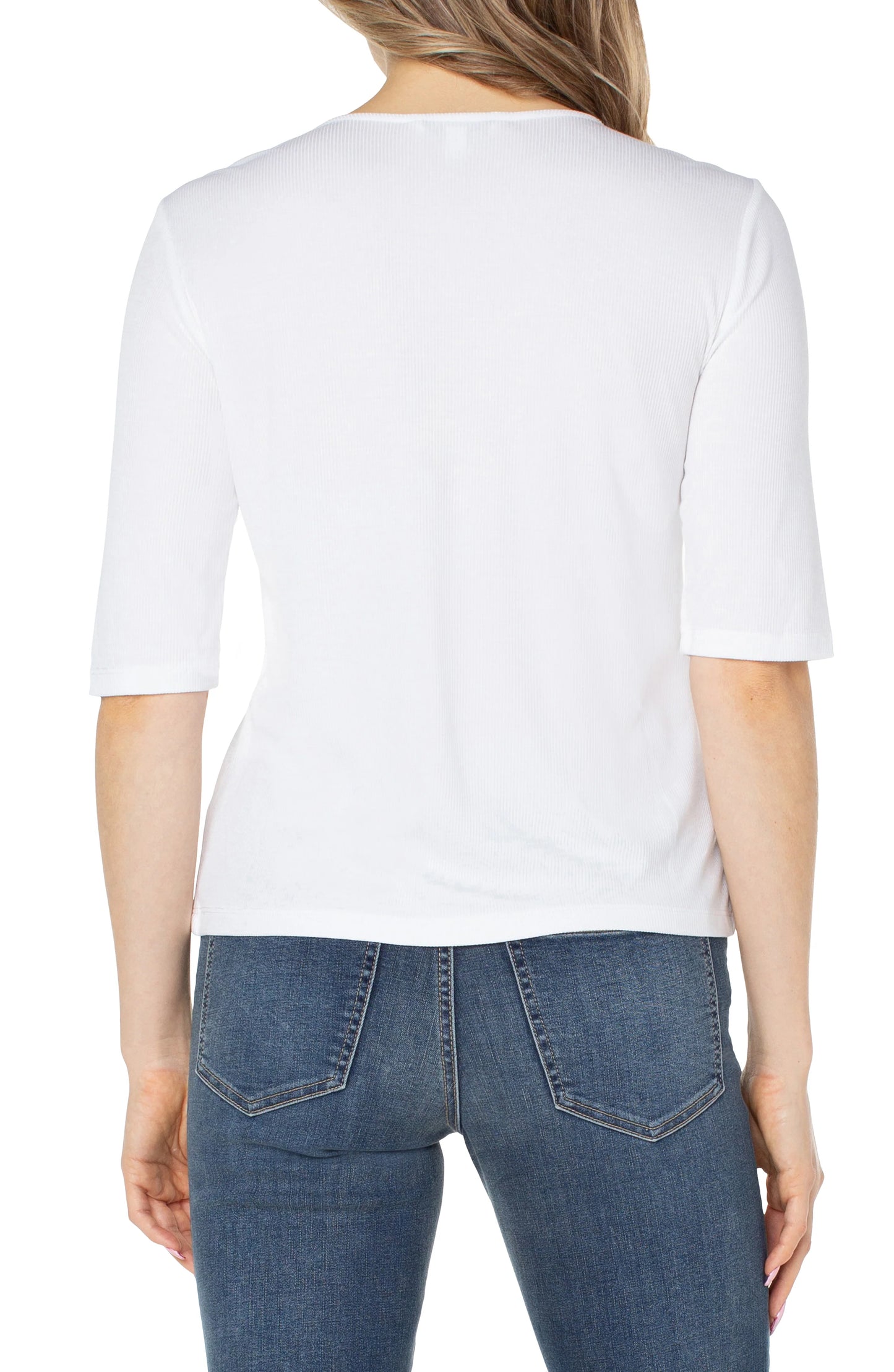 V-Neck Rib Knit Top