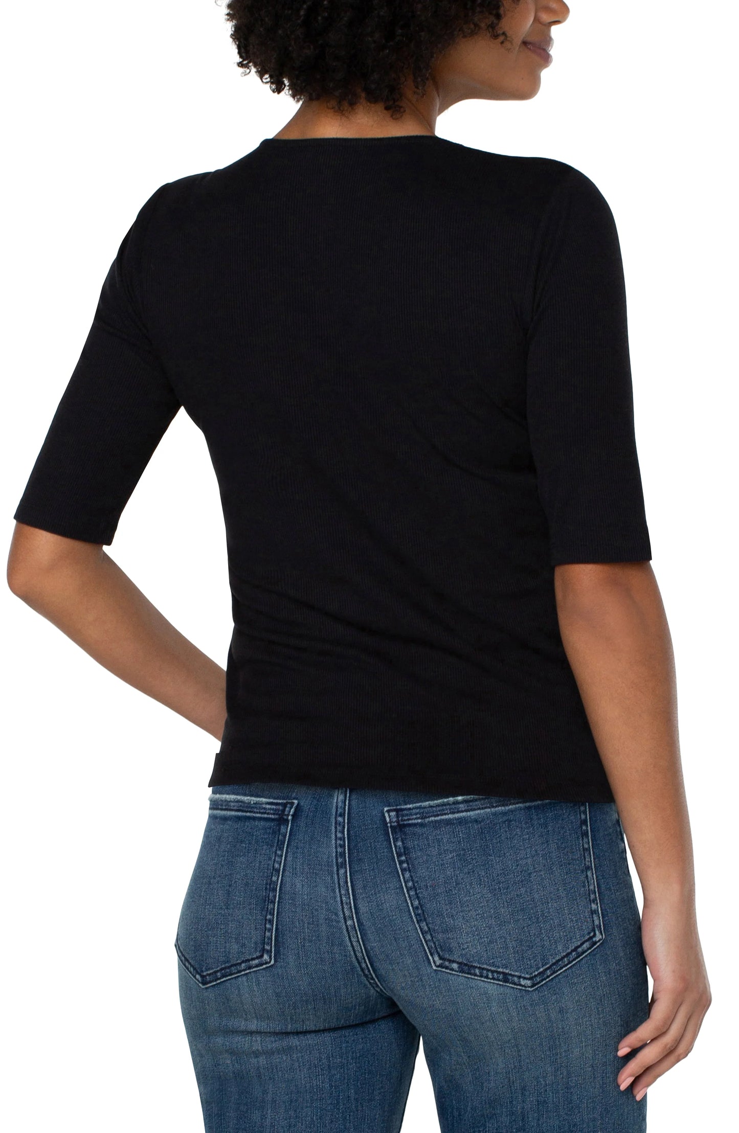 V-Neck Rib Knit Top
